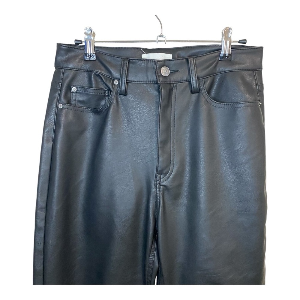 H&M - Black Vegan Leather Wide Leg Pant - 6 - Picture 3 of 11